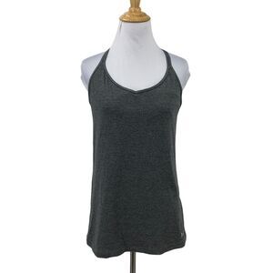 Under Armour Tank Top Womens S Small Grey Halter Racerback Shelf Bra Unpadded